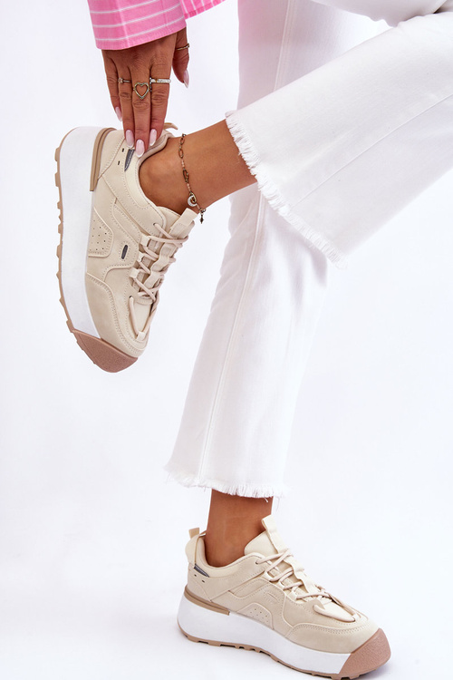 Жіноче спортивне взуття на платформі світло-бежевий Dakari