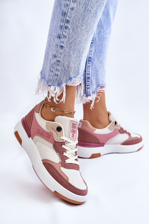 Жіноче спортивне взуття Sneakers Big Star LL274438 Pink-White