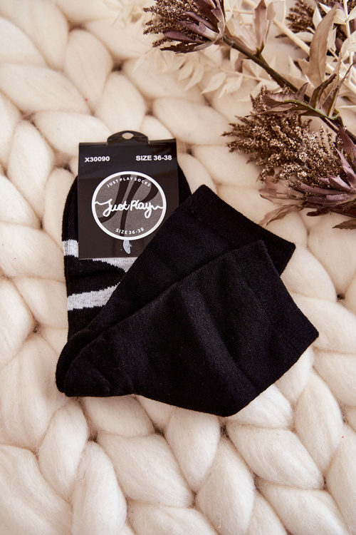 Жіночі бавовняні шкарпетки білі візерунок чорні