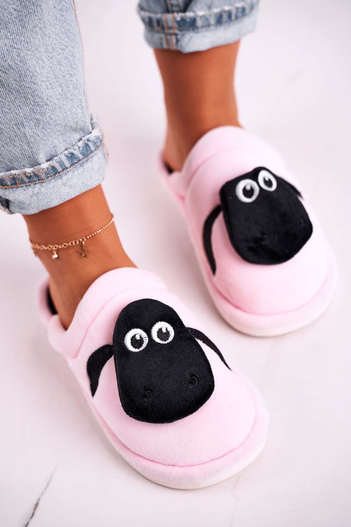 Жіночі велюрові тапочки з овечкою світло-рожевий Чарлі