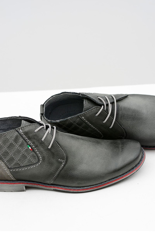 Чоловічі сірі шкіряні напівчеревики Graziano