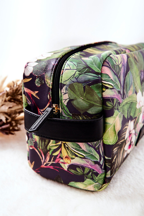 Косметичка велика NOBO L0030-CM08 Чорно-зелена