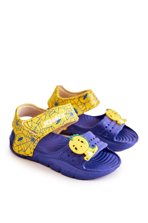 Дитячі світлі босоніжки з декором Navy-Yellow Trusty