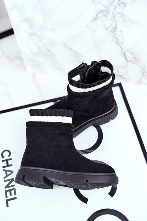 Чоботи дитячі теплі чорні Pinko