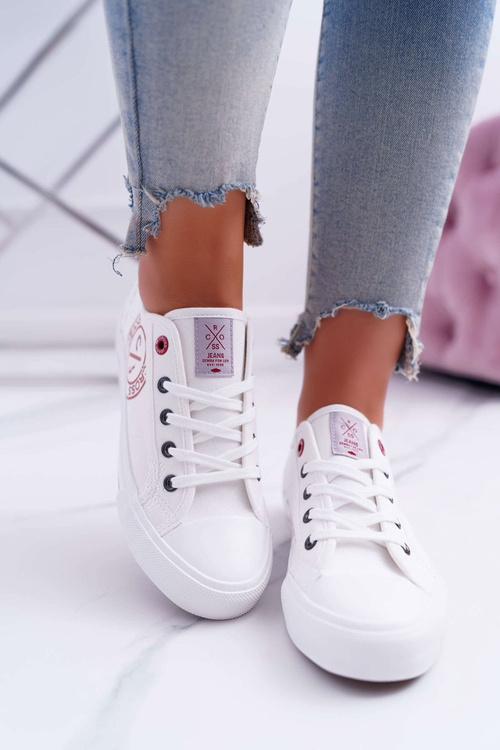 Жіночі джинсові кросівки білі DD2R4068