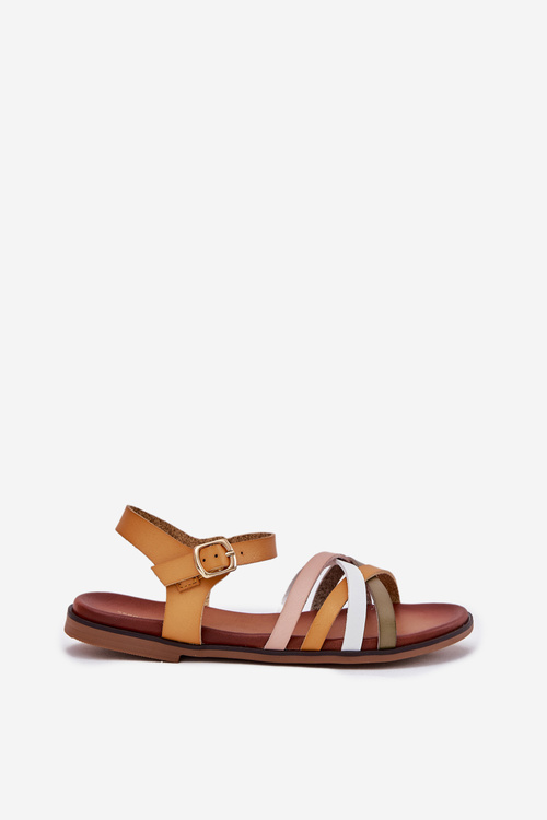 Жіночі сандалі з переплетеними ремінцями SK090H жовті Sergio Leone