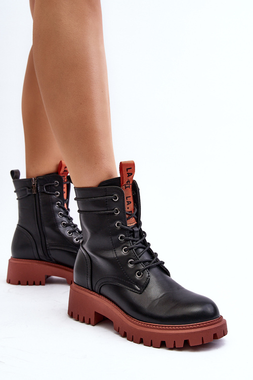 Жіночі ботильйони на шнурівці La.Fi 250045OR-LA Чорні