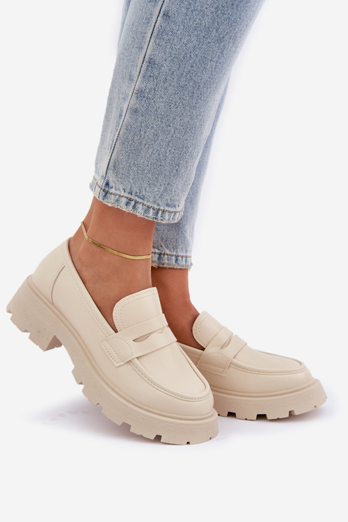 Жіночі Мокасини З Еко Шкіри Світло Бежеві Sendall