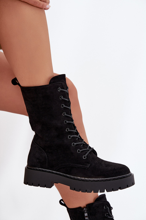 Жіночі робочі черевики з утеплювачем Чорні Marvielle