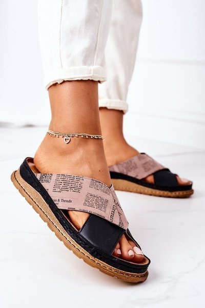 Шкіряні профільовані тапочки Maciejka 04986-01 Коричневий-Чорний