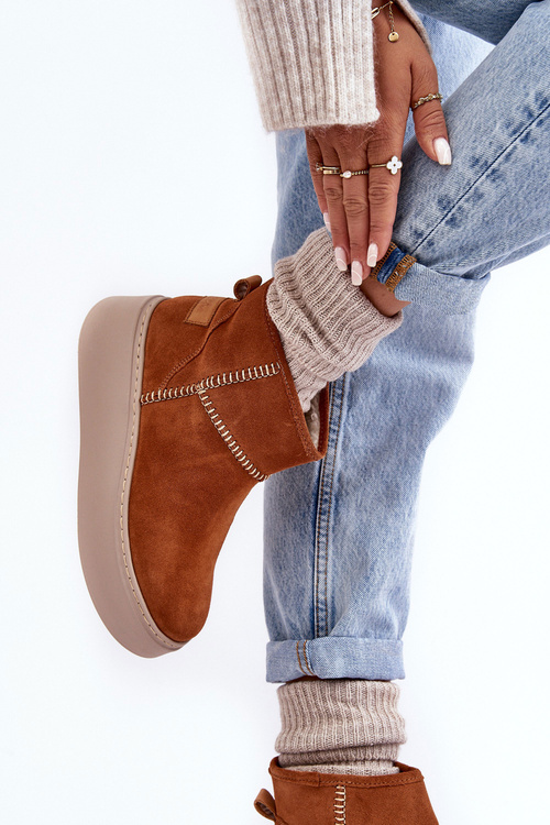 Жіночі замшеві зимові черевики Maciejka 06257-29 Коричневі