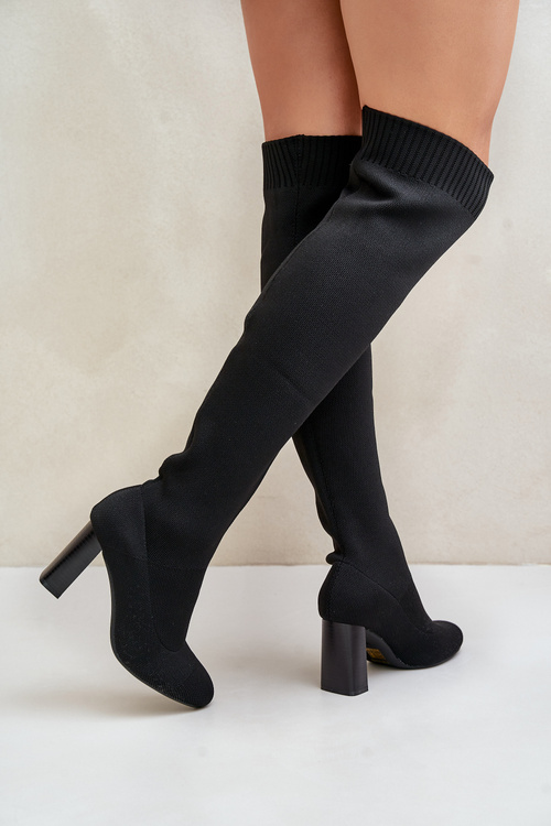 Чорні чоботи на підборах Esanira