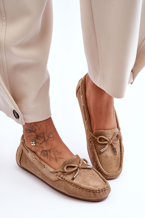 Жіночі замшеві лофери коричневі Si Passione