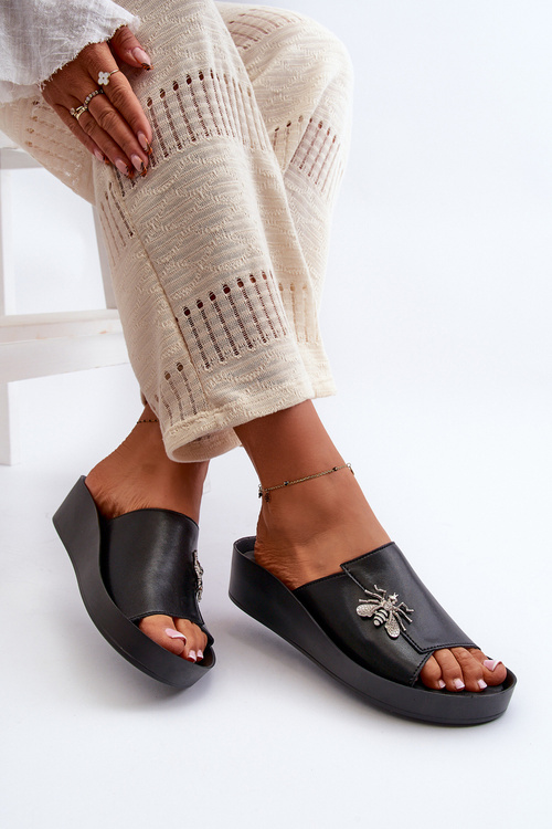 Елегантні жіночі босоніжки з натуральною шкірою S.Barski KV27-015 Чорні