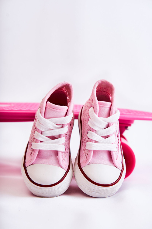 Рожеві високі дитячі кросівки Mona