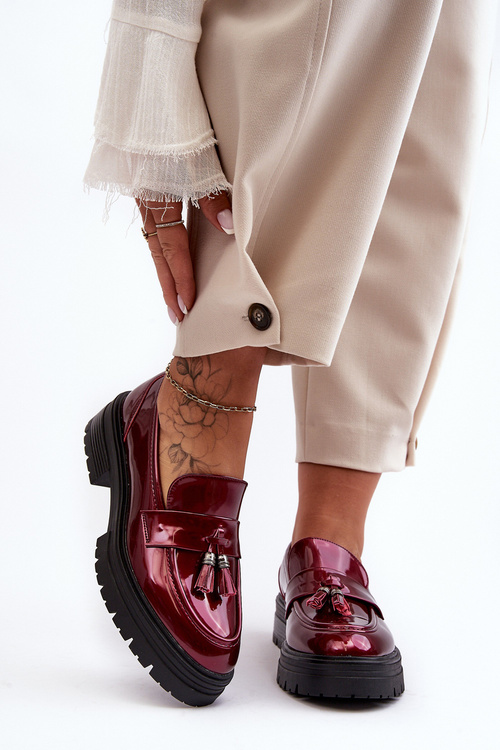 Лофери з бахромою бордового кольору Velenase