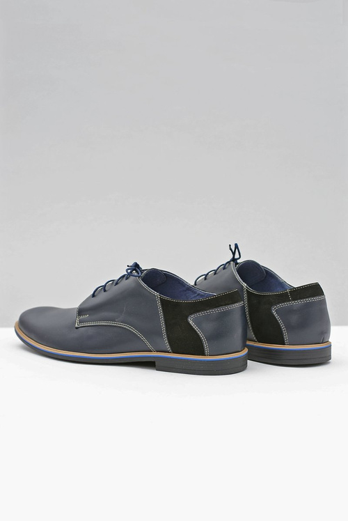 Чоловічі елегантні шкіряні сині туфлі Bednarek Biagio