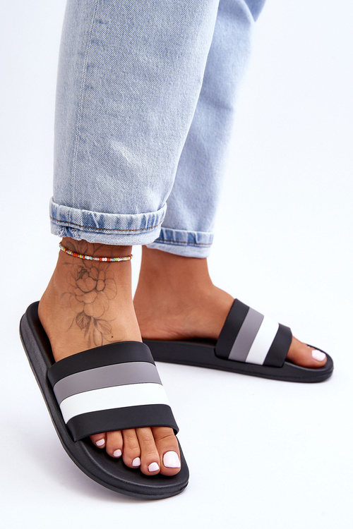 Жіночі смугасті тапочки Black Vision