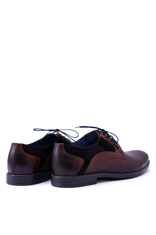 Шкіряні чоловічі півчеревики Zinedine коричневого кольору Нікополь