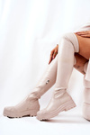 Високі чоботи на блискавці Beige Charmaine