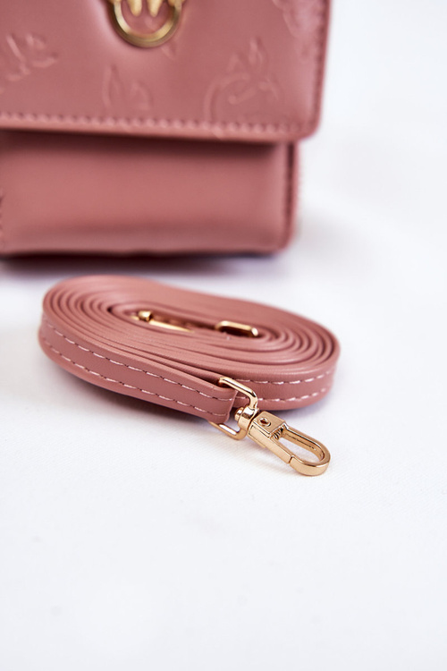 Модна сумочка гаманець 2в1 з тисненням Pink Savano