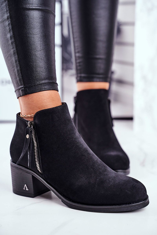 Жіночі чоботи на високому каблуці Black Blanche