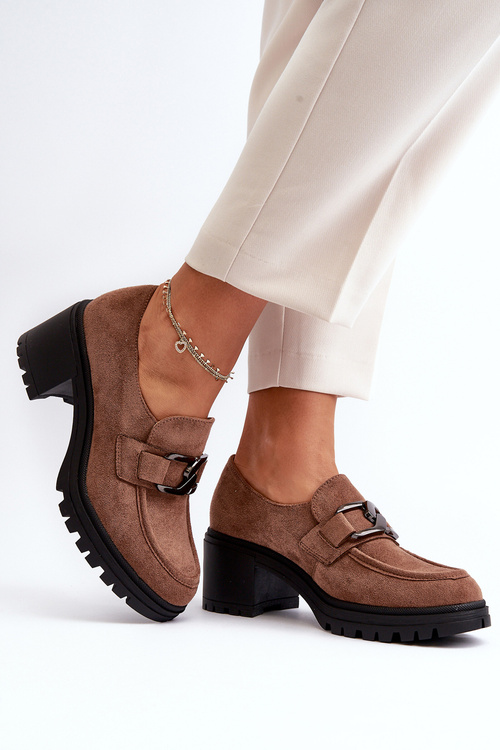 Замшеві туфлі на високих підборах коричневого кольору Finley