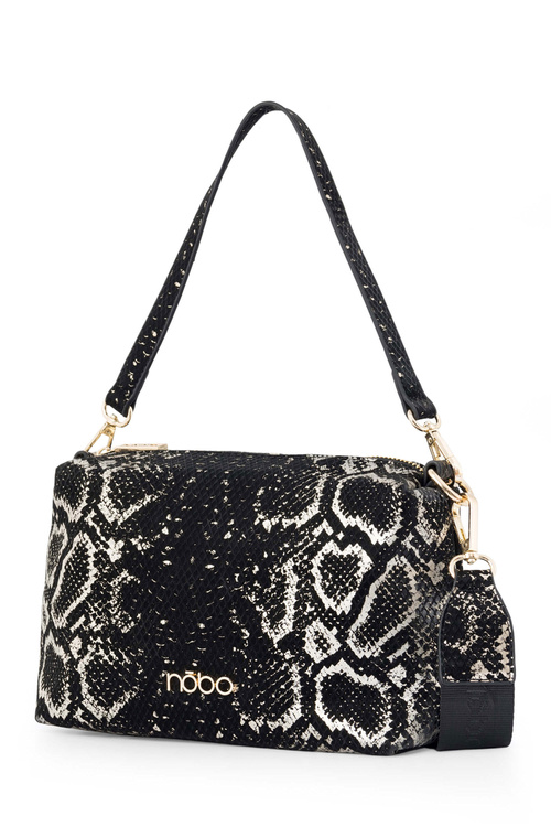 Класична сумка-мессенджер зі змійкою NOBO N1340-CM23 чорно-золота