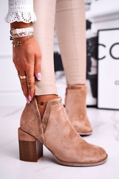 Жіночі чоботи на високому каблуці з обробкою хакі Meliori Dream