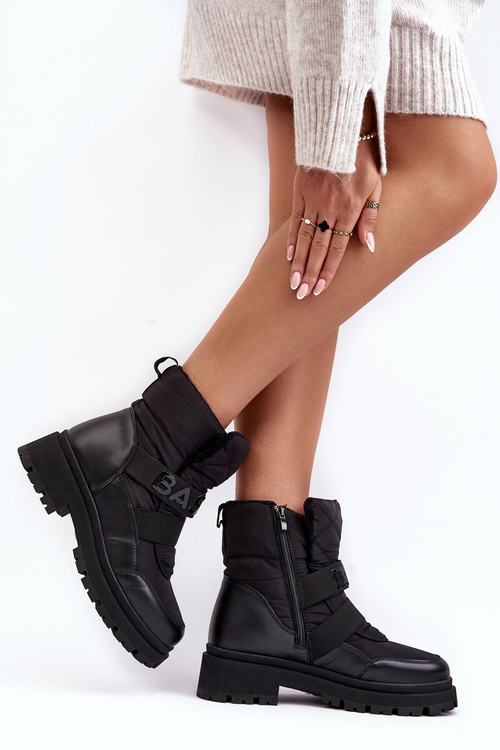 Жіночі зимові черевики на блискавці, утеплені, чорні Zeva