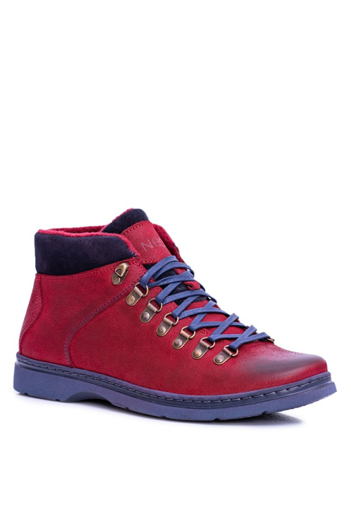 Чоловічі утеплені кросівки Neex Maroon Leather Timmo