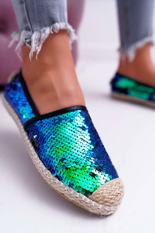 Жіночі еспадрільї Lu Boo із зеленими блискітками