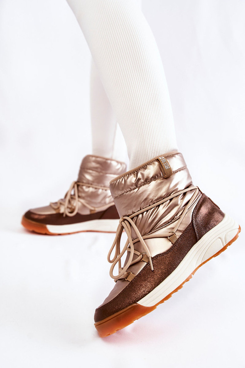 Жіночі снігові черевики Memory Foam Big Star KK274276 Gold-Brown