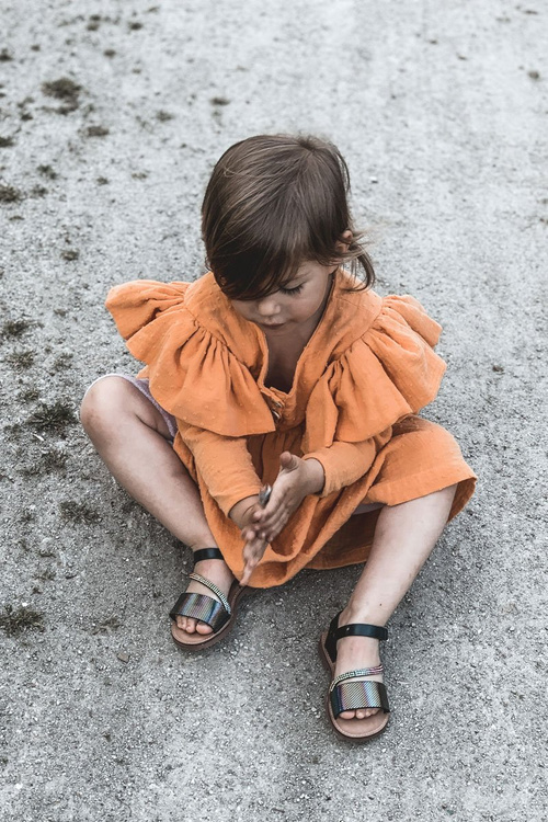 Дитячі босоніжки з паєтками Black Blake