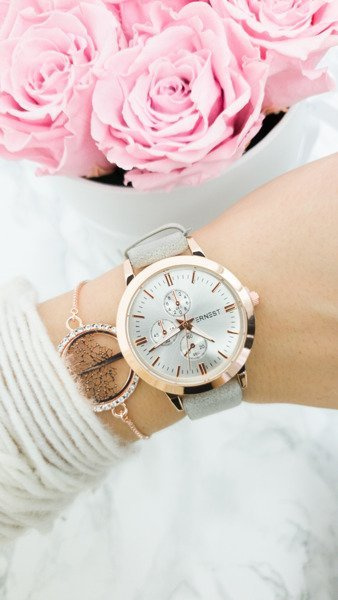 Жіночий годинник Ernest Darsi Grey Suede