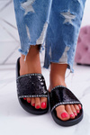Жіночі шльопанці чорні переливаються Nice
