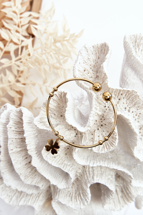 Жіночий сталевий браслет без рукавів Clover Gold