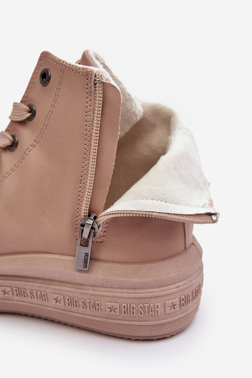 Жіночі кросівки на блискавці з підкладкою, бежеві Big Star MM274022