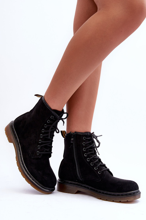 Замшеві ботильйони на плоскій підошві Black Asteoris