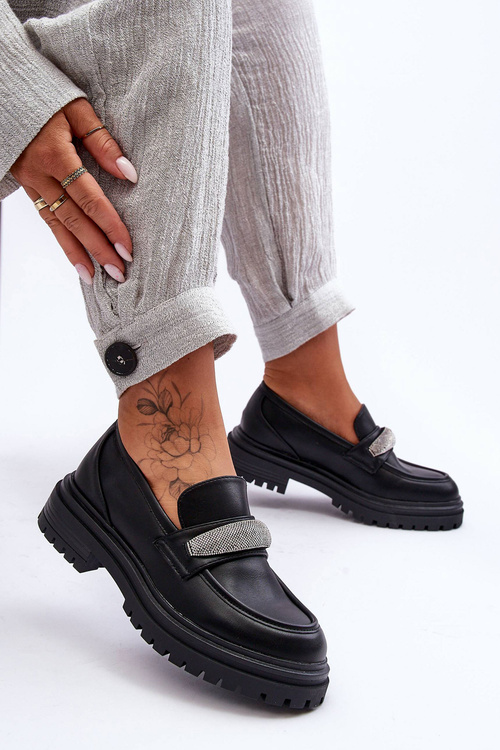 Декоровані масивні шкіряні мокасини Black Aricka