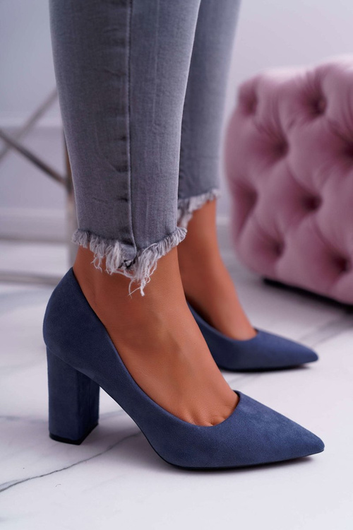 Жіночі туфлі на шпильці Suede Blue Clarina