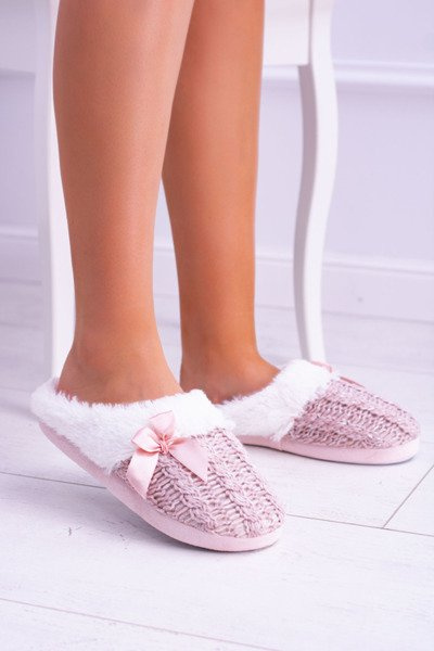 Рожеві жіночі домашні шльопанці з хутром Papa Dezi