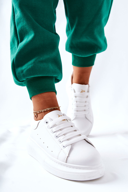 Шкіряні кросівки на платформі білі Lemmy