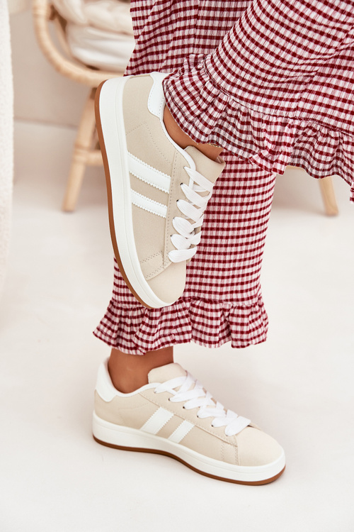 Спортивне Взуття Для Жінок Кросівки З Еко Шкіри Бежеві Ravina