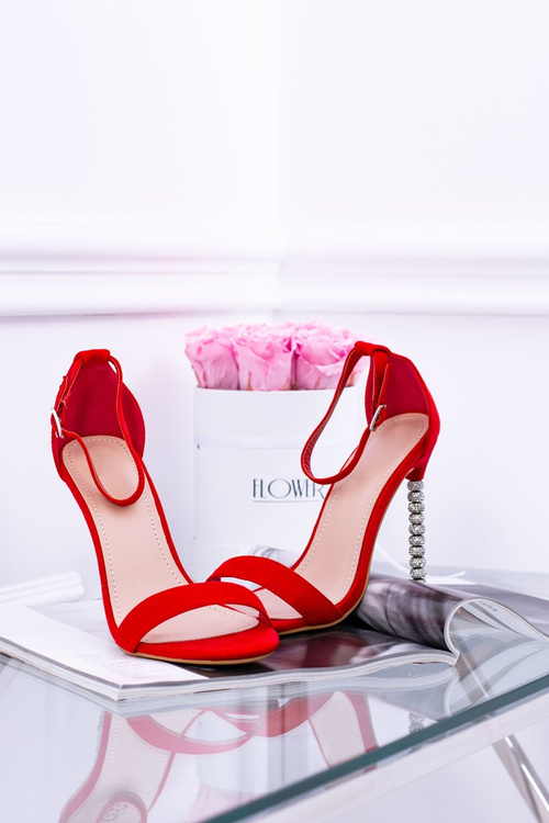 Жіночі босоніжки на шпильці, прикрашені цирконами Elida