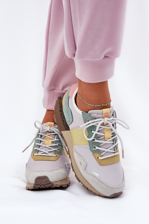 Жіночі Замшеві Кросівки Big Star RR274244 HI-POLY SYSTEM Сірі-Жовті