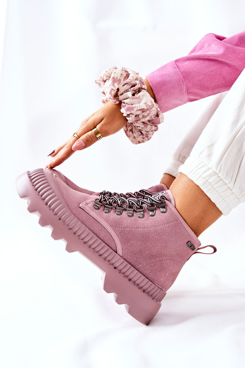 Шкіряні черевики Trapper Big Star II274367 Рожеві