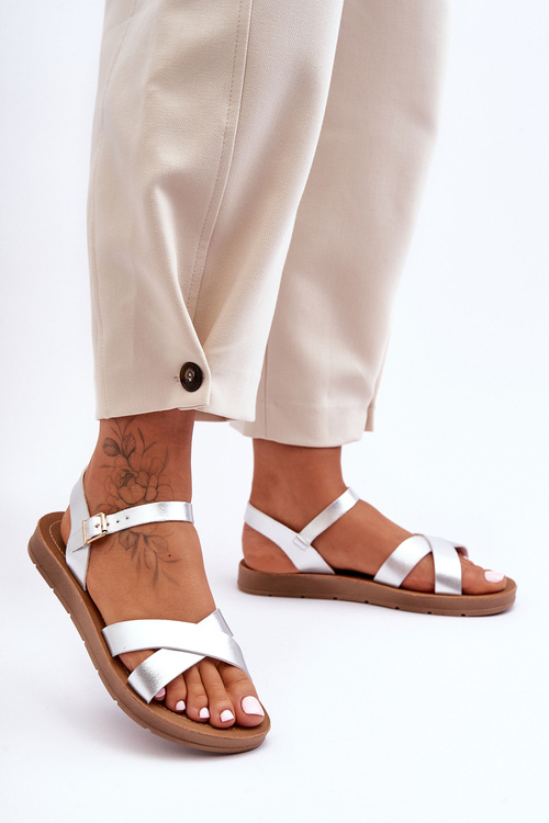 Жіночі класичні шкіряні босоніжки Silver Talisma