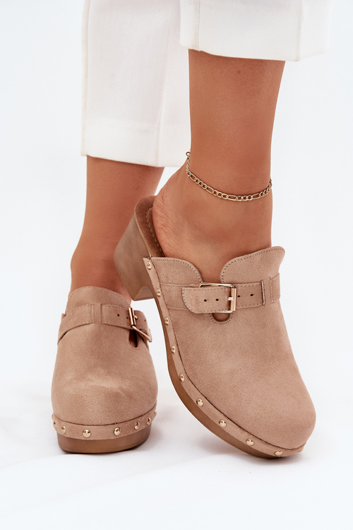 Жіночі Сандалі На Каблуку З Пряжкою Бежеві Veldexina