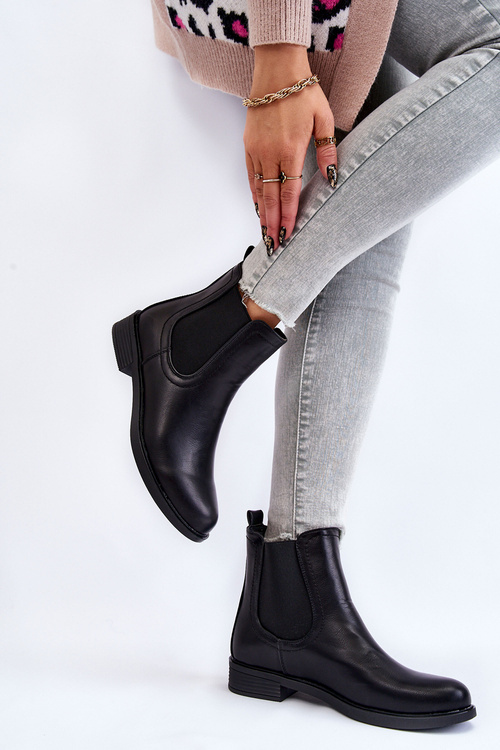 Шкіряні черевики на шнурівці Чорні Astate